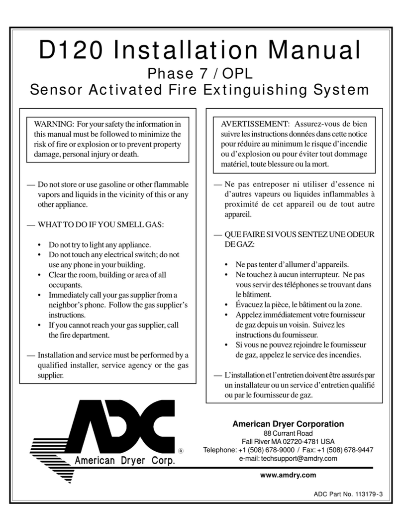American Dryer Corp. Phase 7 / OPL ensor Activated Fire Extinguishing System... User manual American Dryer Corp. Phase 7 / OPL ensor Activated Fire Extinguishing System... User manual