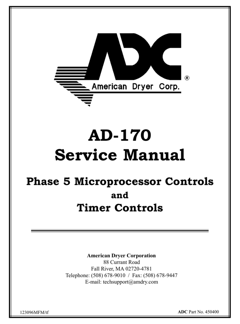 American Dryer Corp. Phase 5 Microprocessor AD-170 Service manual