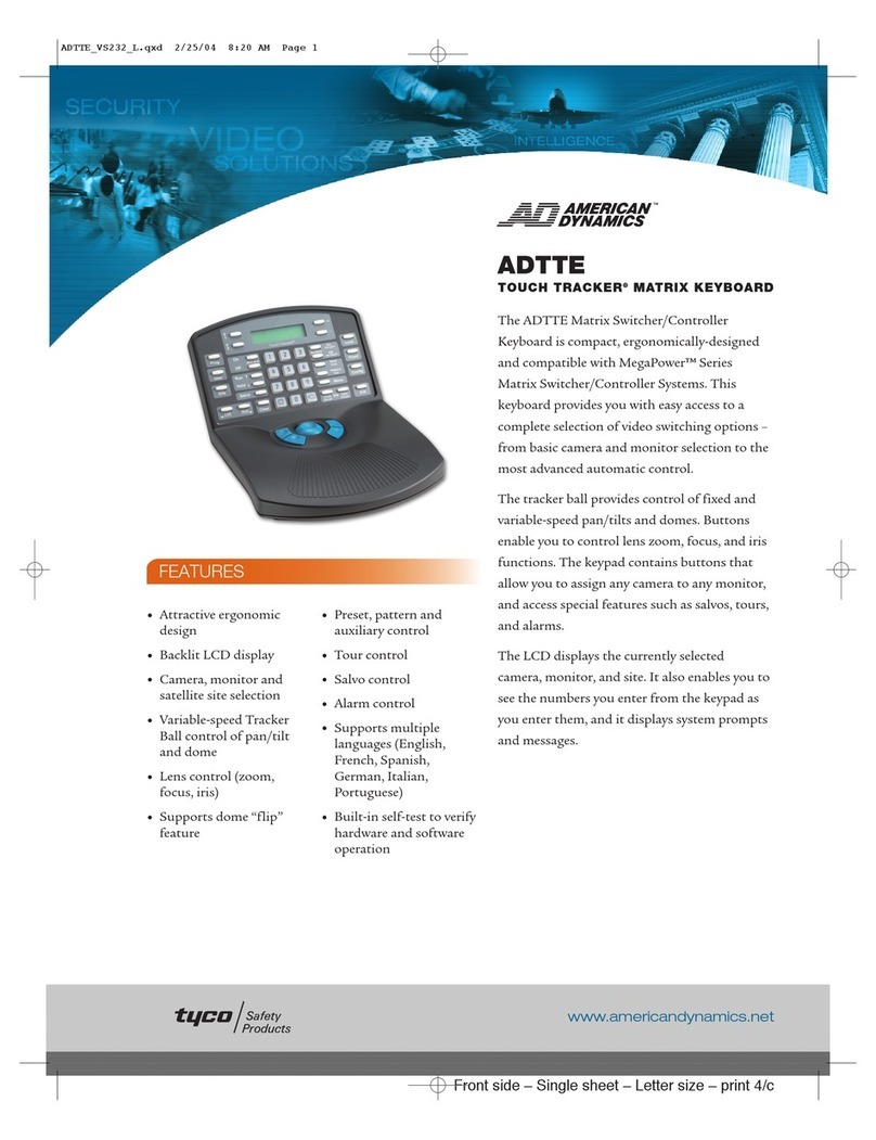American Dynamics Tyco ADTTE Specifications