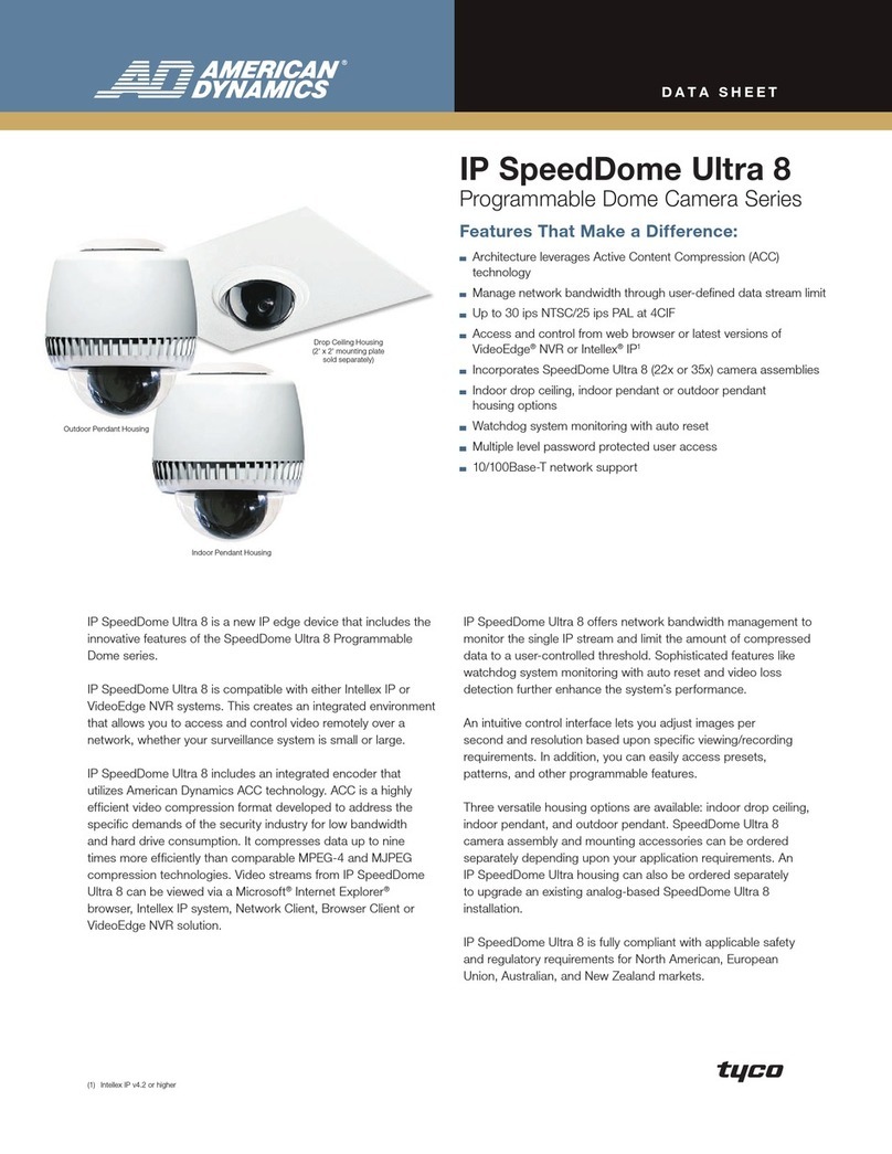 American Dynamics IP speedDome Ultra 8 User manual