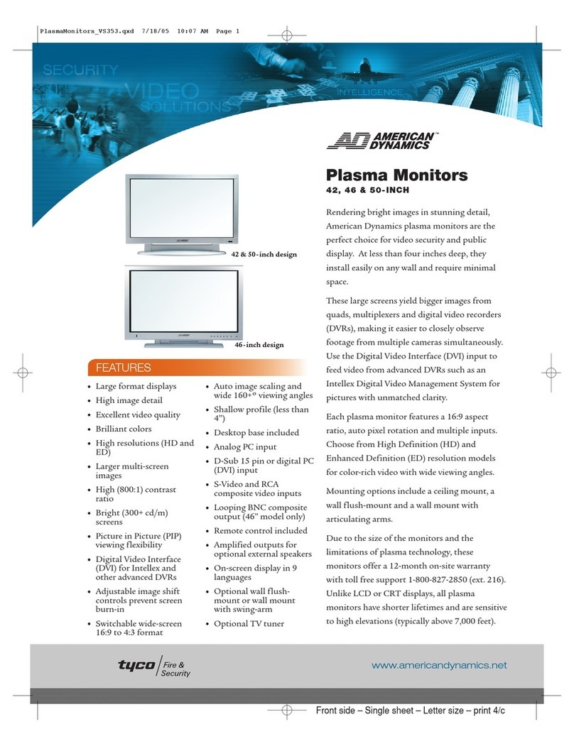 American Dynamics 46 and 50-inch User manual