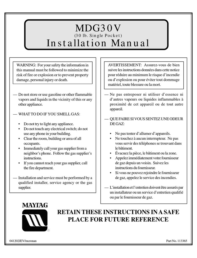 Maytag MDG30V User manual