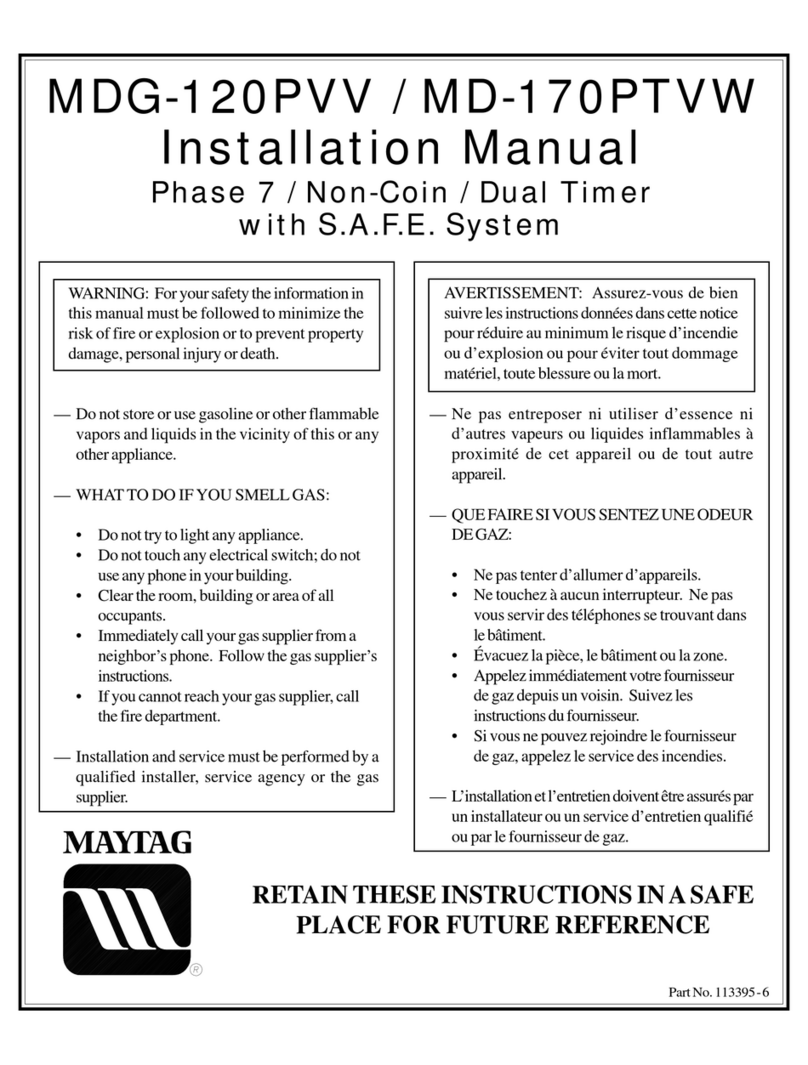 Maytag MD-170PTVW User manual