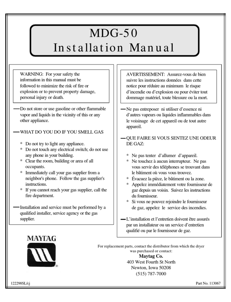Maytag MDG-50 User manual