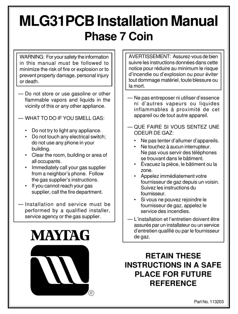 Maytag MLG31PCB installation manual