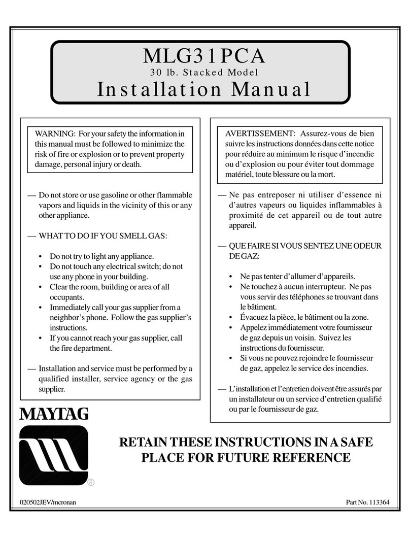 Maytag MLG31PCA User manual Maytag MLG31PCA User manual
