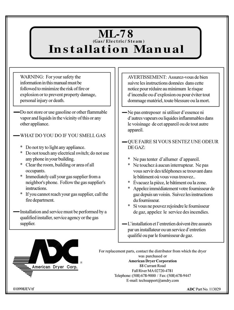 American Dryer Corp. ML-78 Phase 7 (DSI) installation manual