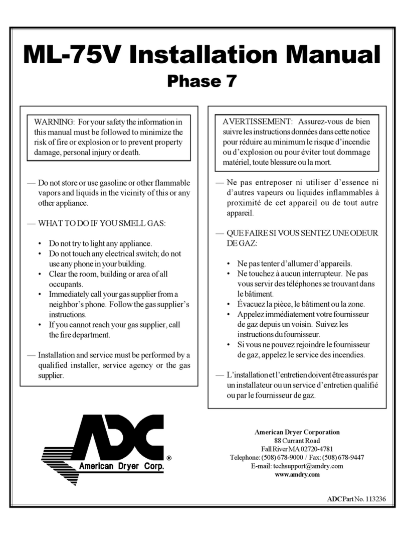 American Dryer Corp. ML-75V Phase 7 installation manual