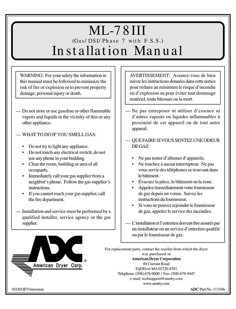 American Dryer Corp. ML-78III installation manual