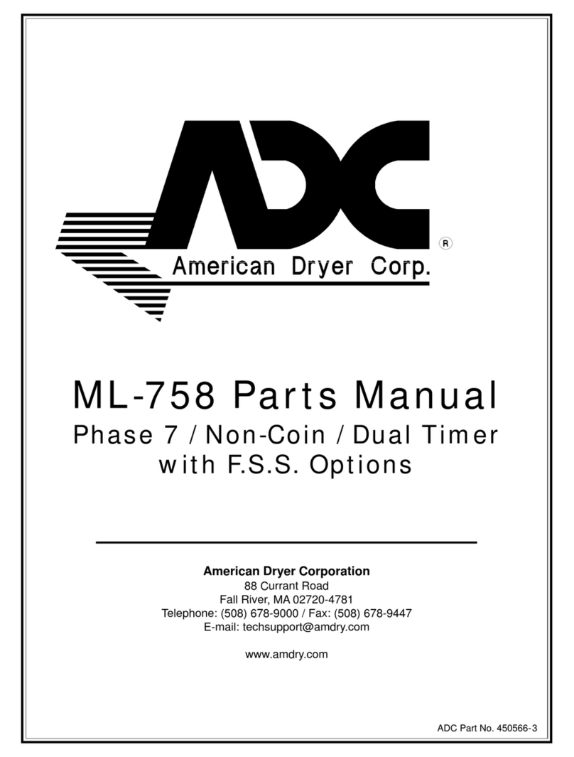 American Dryer Corp. ML-758 User manual