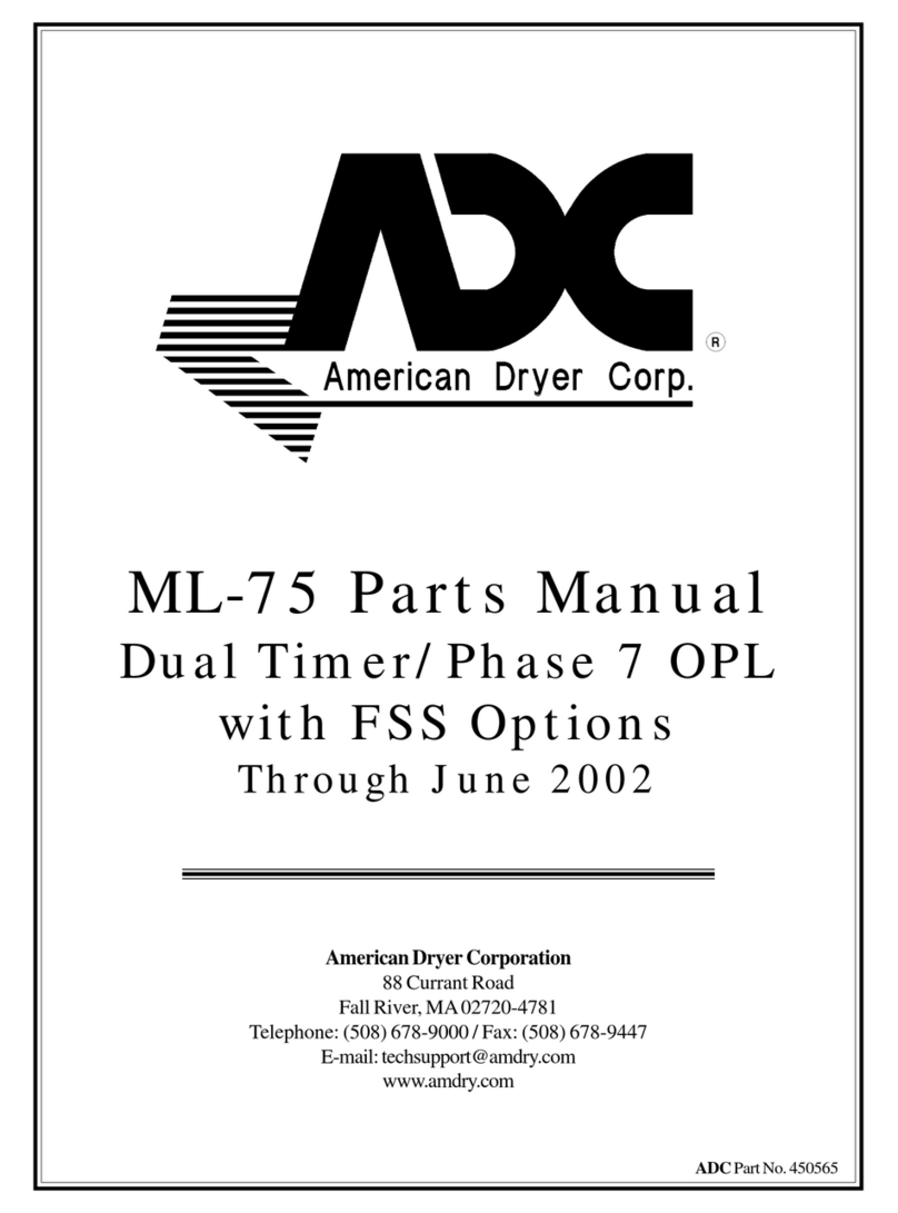 American Dryer Corp. ML-75 Phase 7 User manual