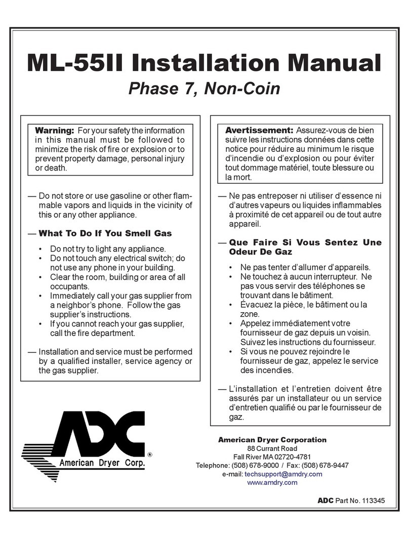 American Dryer Corp. ML-55II installation manual American Dryer Corp. ML-55II installation manual