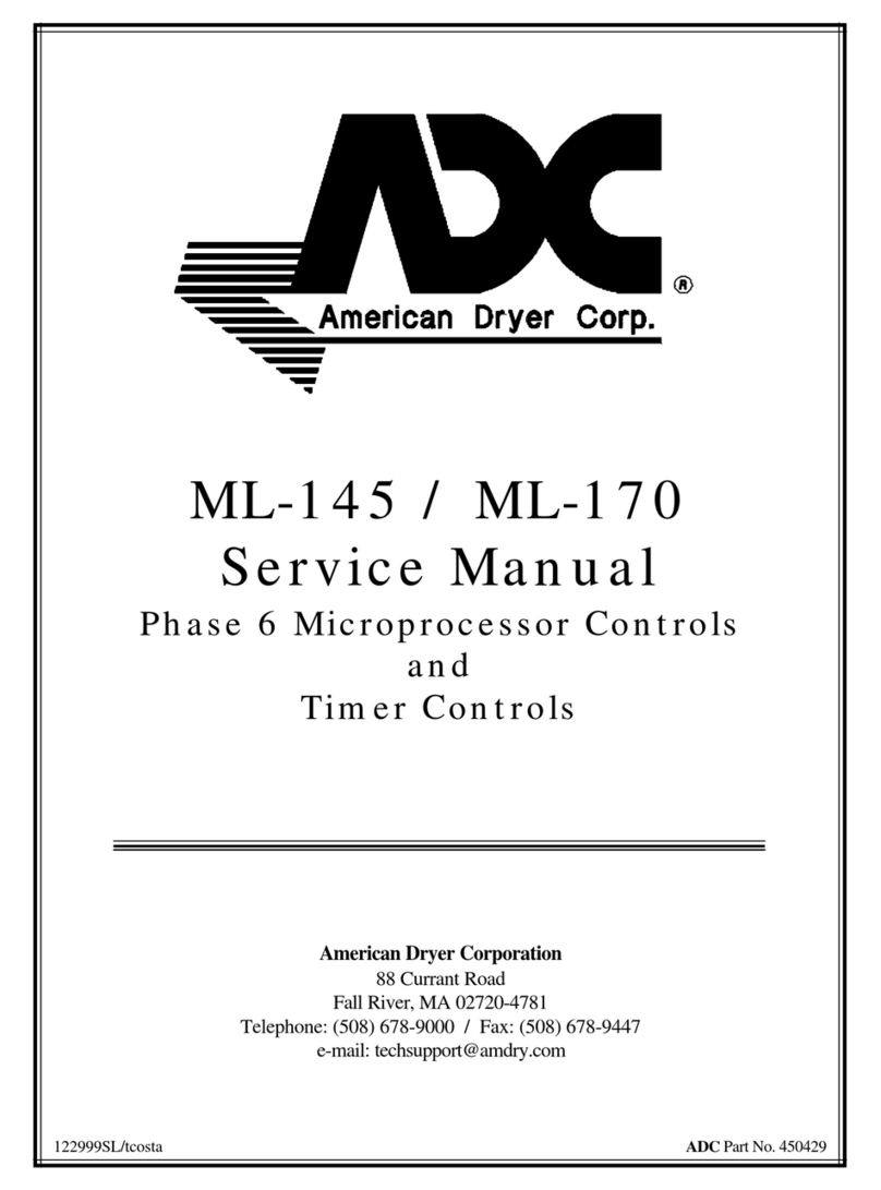 American Dryer Corp. ML-145 Service manual