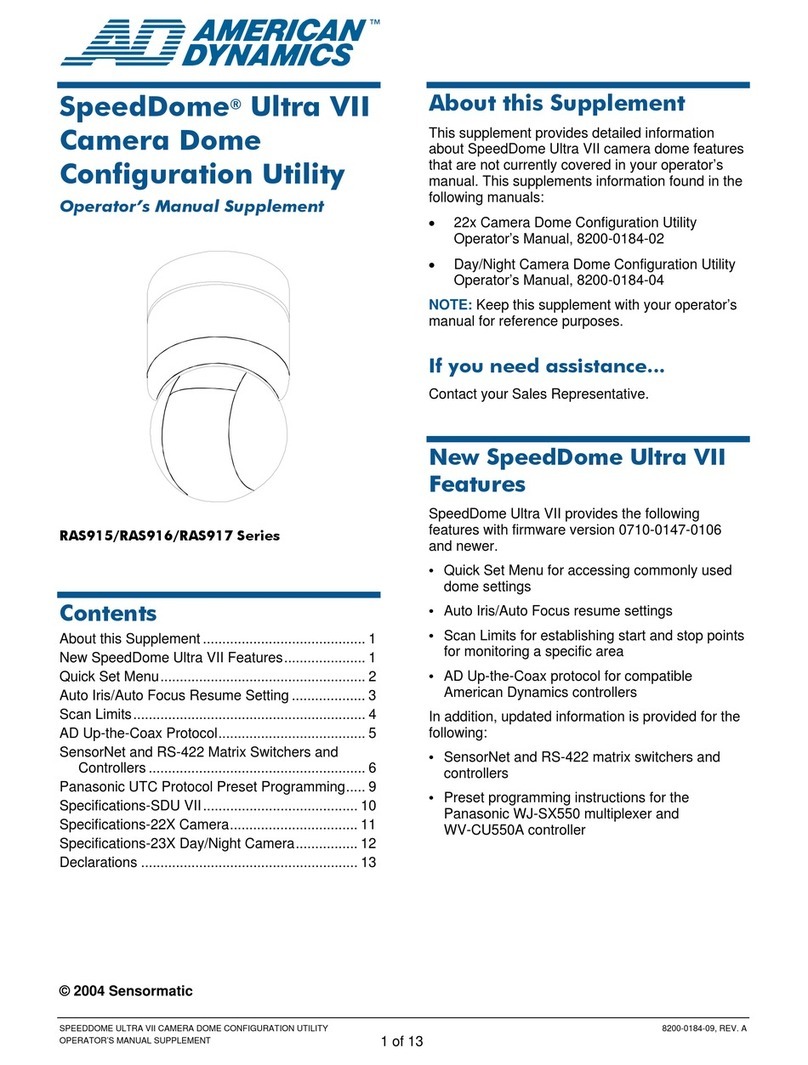 American Dynamics RAS915 User manual