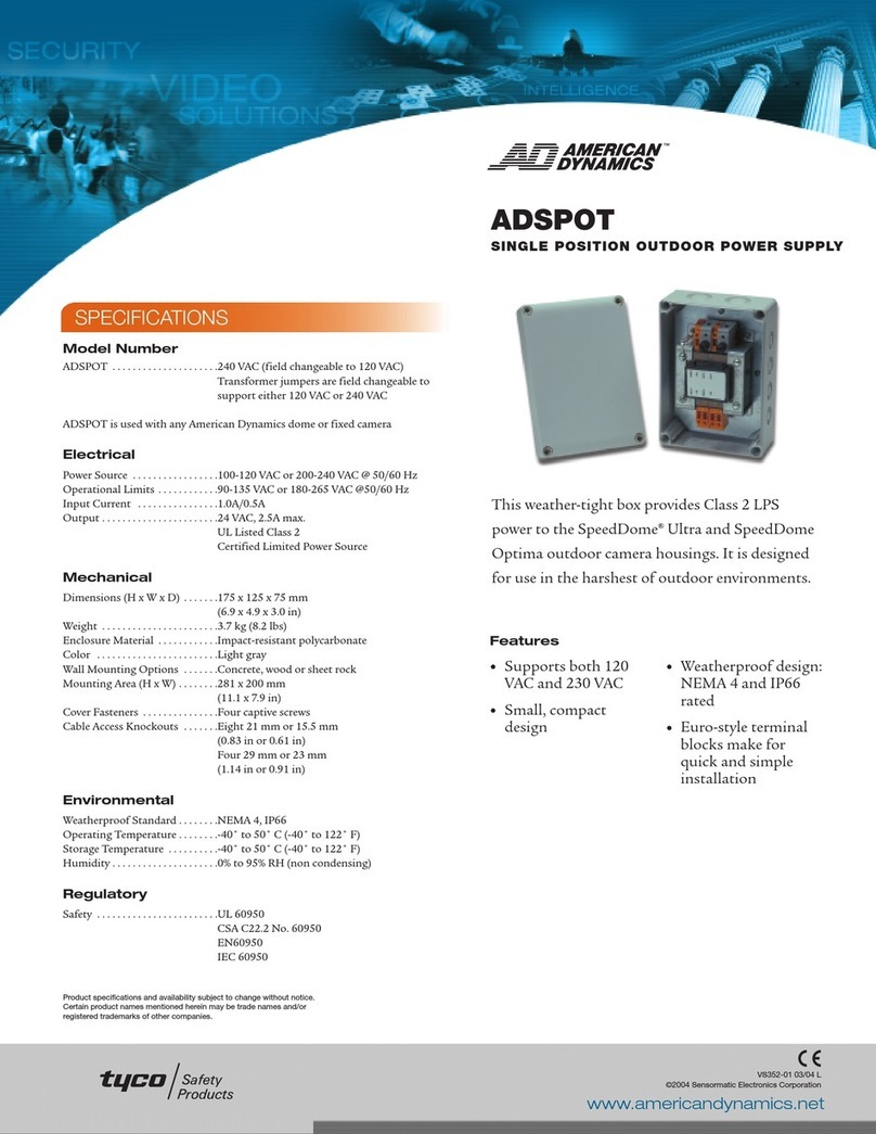 American Dynamics Tyco ADSPOT Specifications