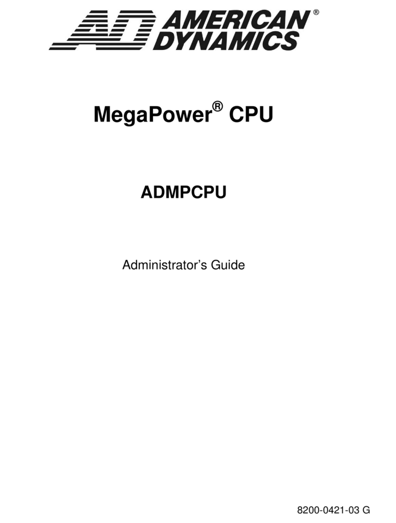 American Dynamics MegaPower CPU ADMPCPU Administrator's guide American Dynamics MegaPower CPU ADMPCPU Administrator's guide