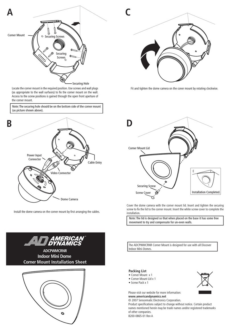 American Dynamics ADCPWMCRNR Installation sheet