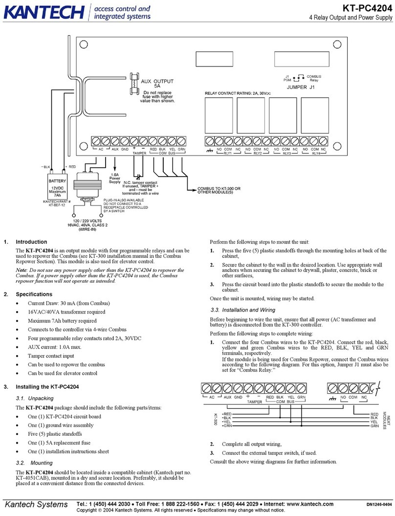 Kantech KT-PC4204 product manual