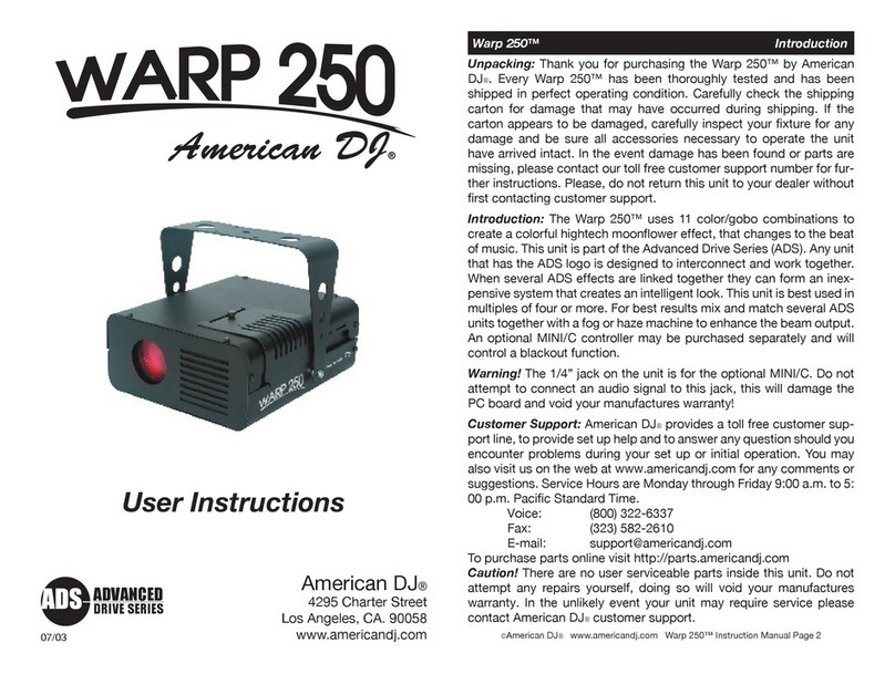 American DJ Warp 250 User instructions