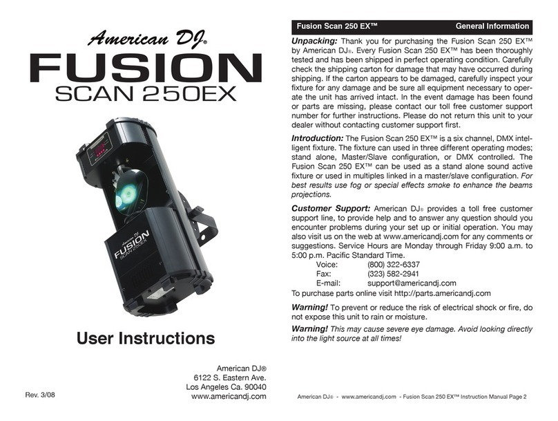 American DJ Fusion Scan 250 User instructions
