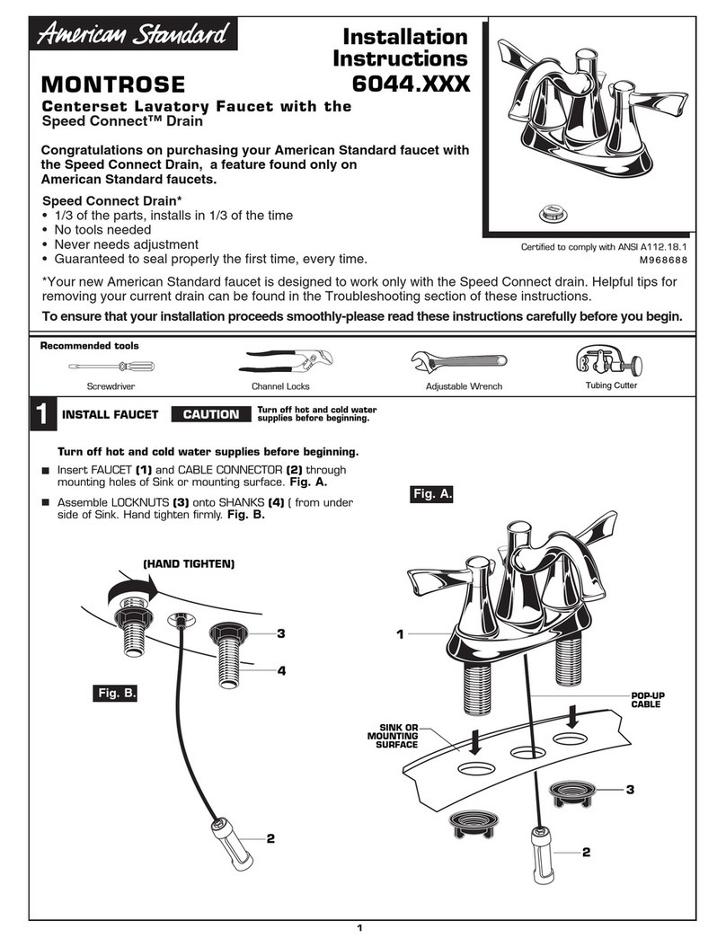 American Standard Centerset Lavatory Faucet with the Speed Connect Drain... installation instructions