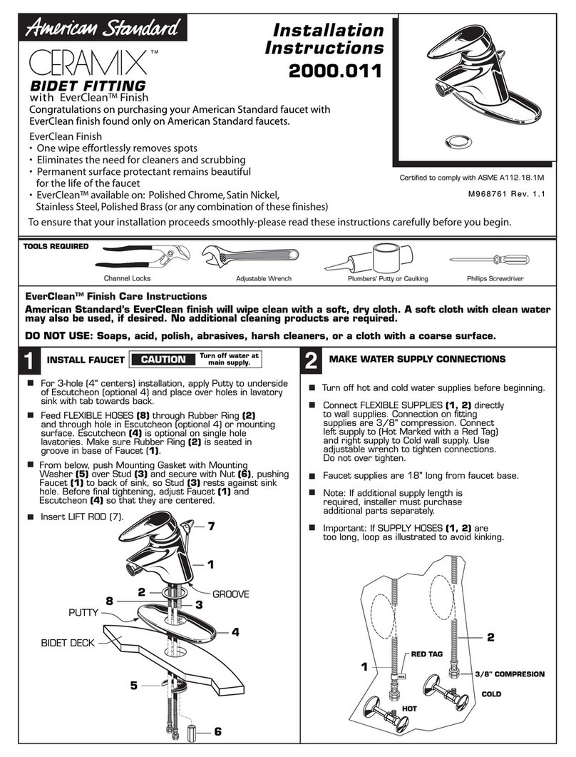 American Standard Ceramix 2000.011 installation instructions