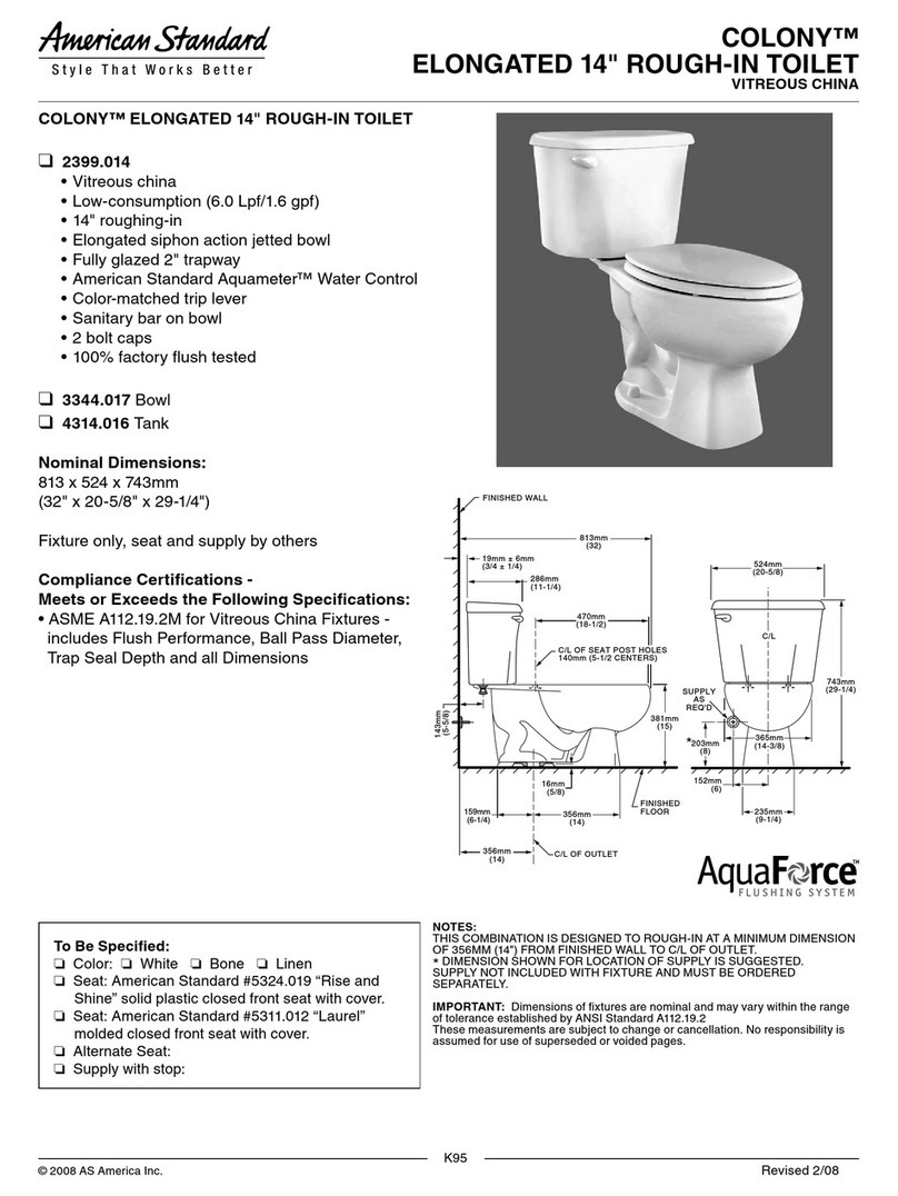 American Standard Colony 2399.014 User manual American Standard Colony 2399.014 User manual