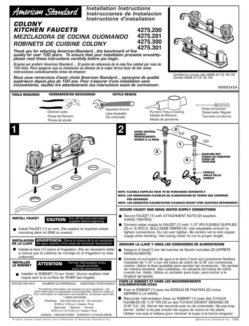 American Standard Colony 4275.200 installation instructions American Standard Colony 4275.200 installation instructions
