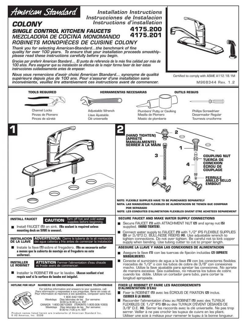 American Standard COLONY 4175.200 User manual American Standard COLONY 4175.200 User manual