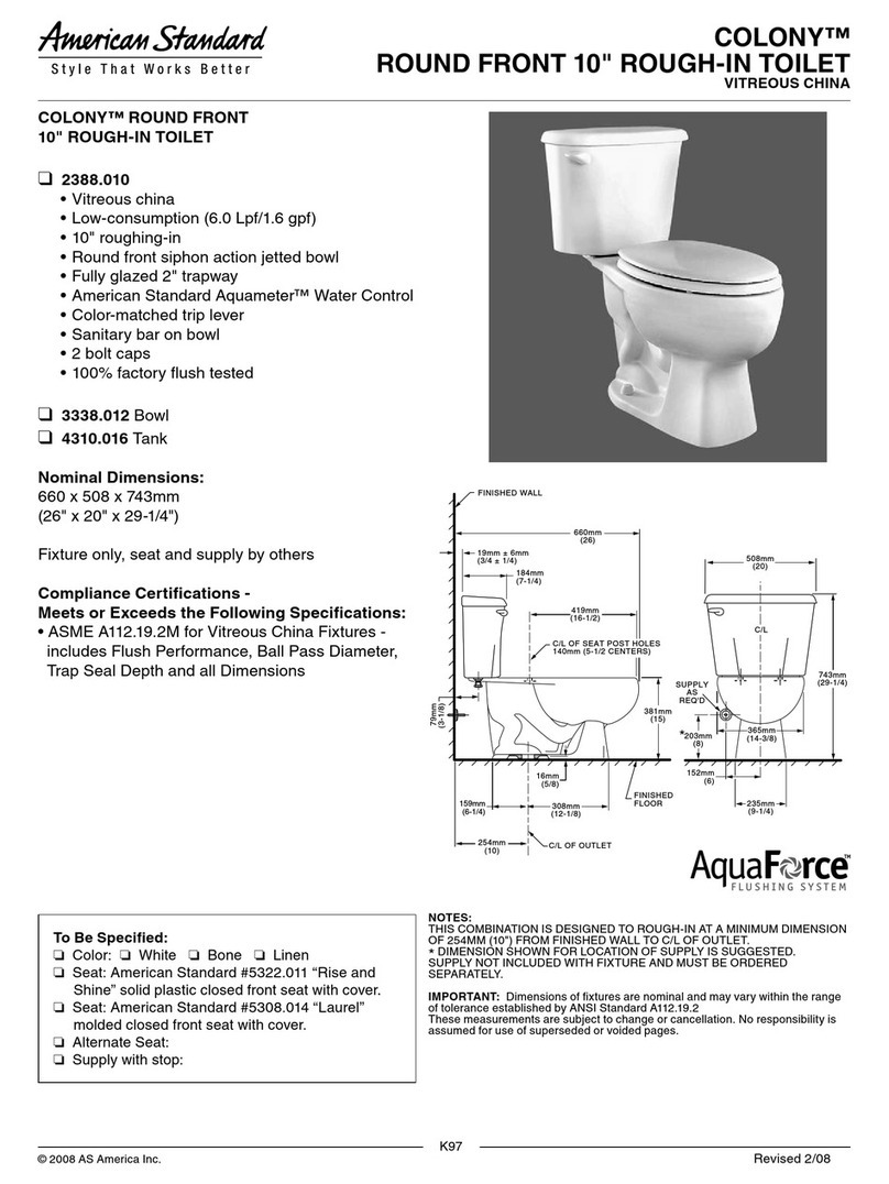 American Standard Colony 2388.010 specification