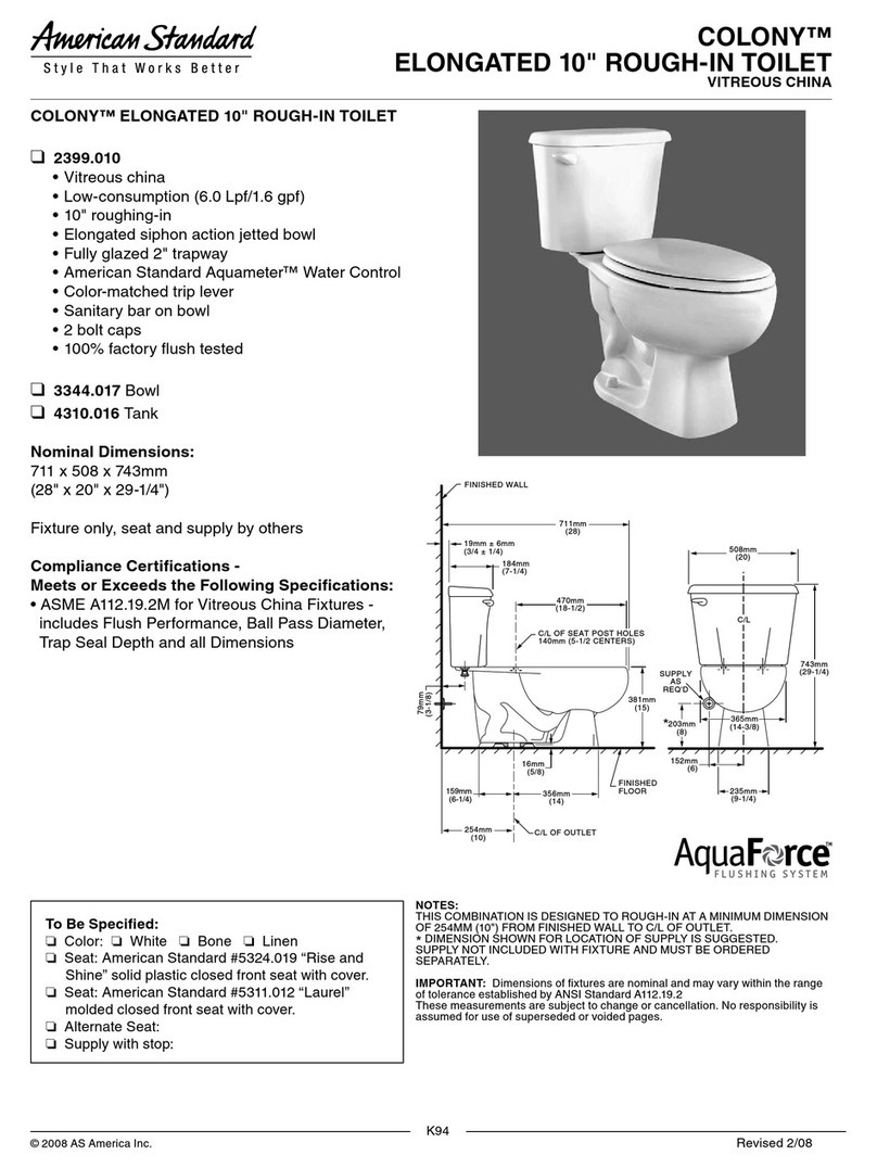 American Standard Colony 2399.010 User manual