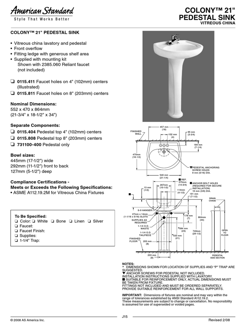 American Standard Colony 0115.404 User manual American Standard Colony 0115.404 User manual
