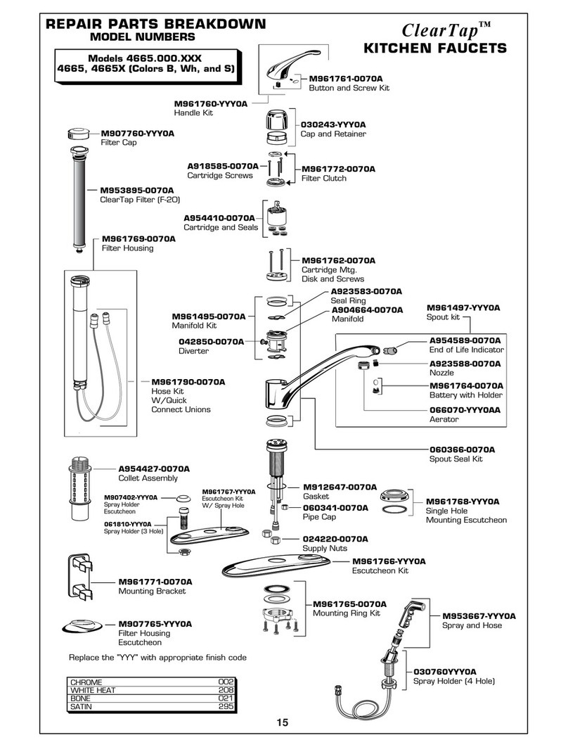 American Standard ClearTap 4665X Quick start guide American Standard ClearTap 4665X Quick start guide