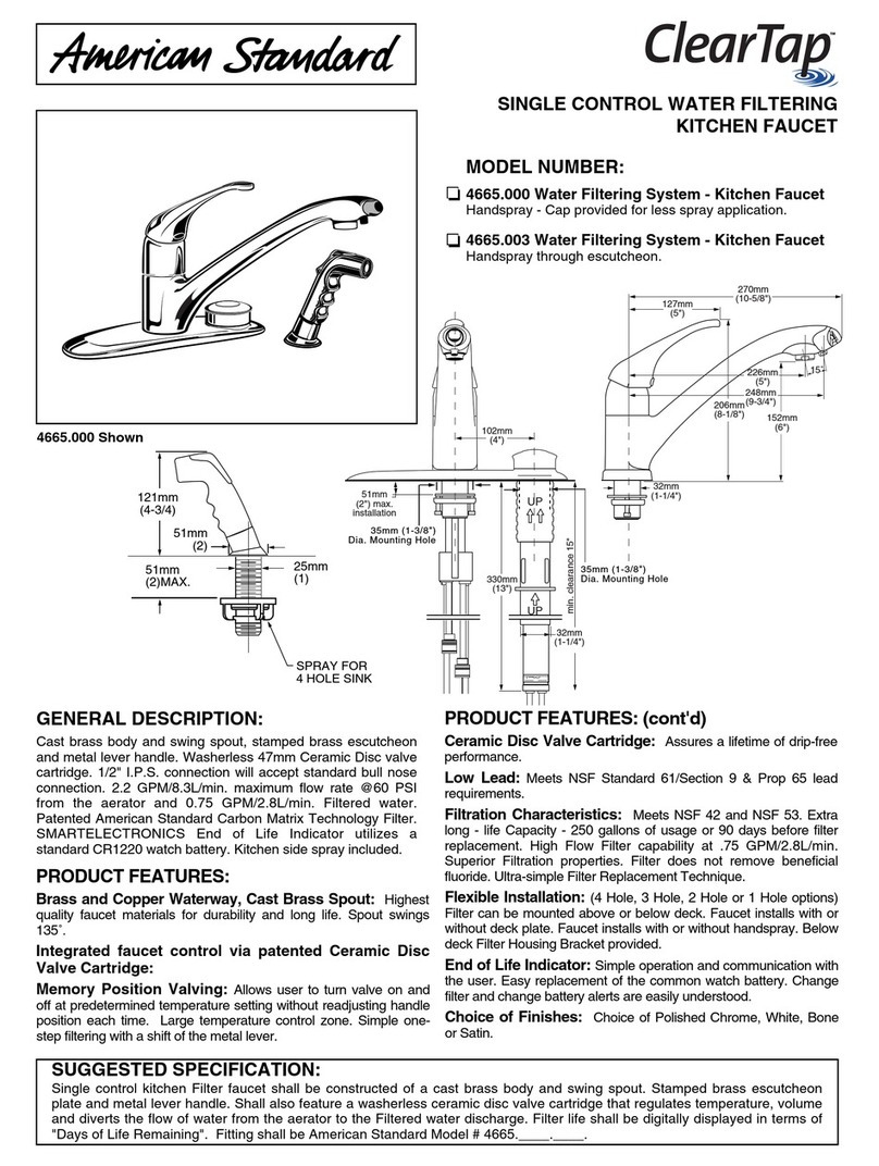 American Standard ClearTap 4665.000 User manual American Standard ClearTap 4665.000 User manual