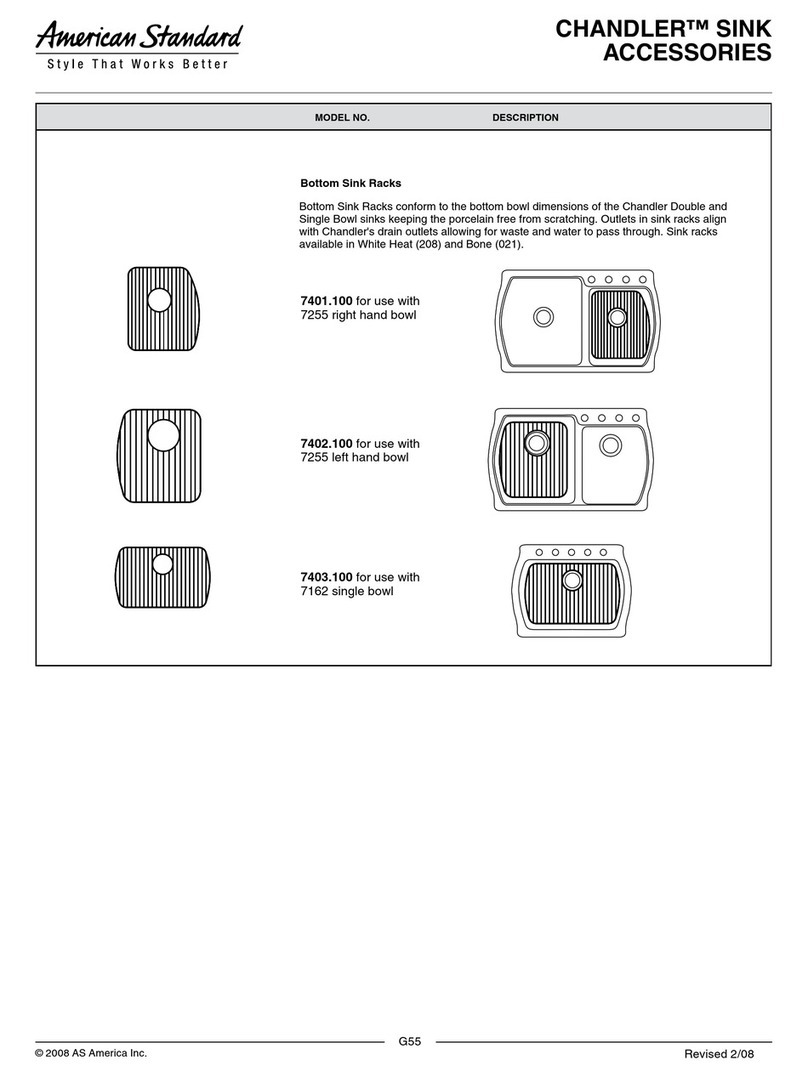 American Standard Chandler Sink 7401.100 Specification sheet