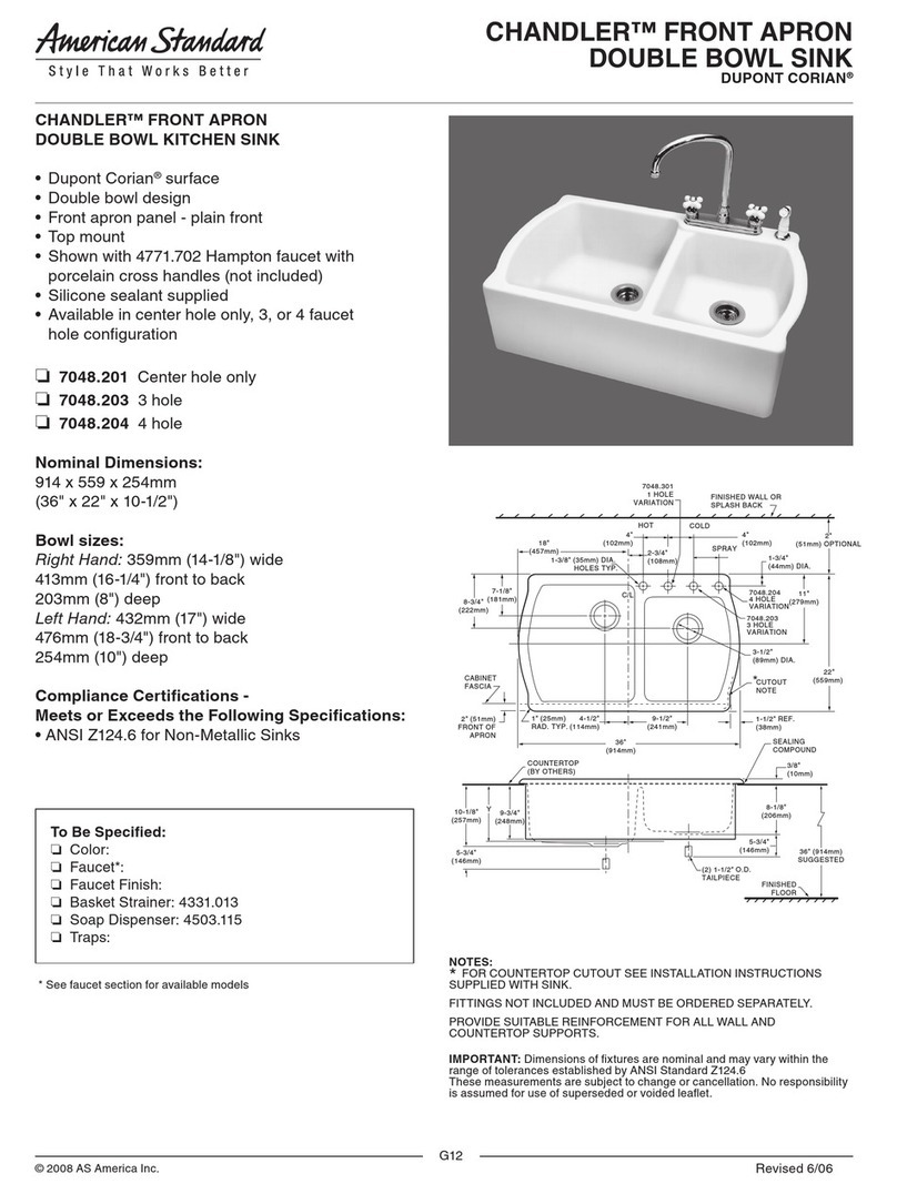 American Standard Chandler 7048.201 Specification sheet