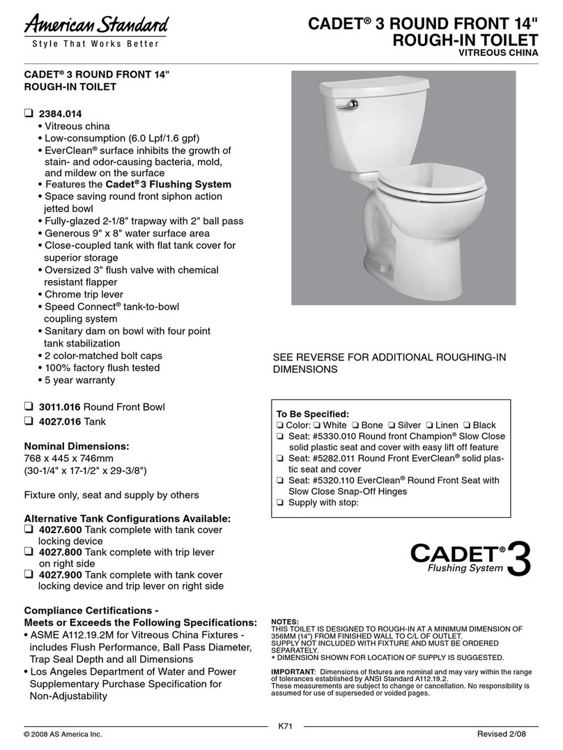 American Standard Cadet 2384.014 User manual