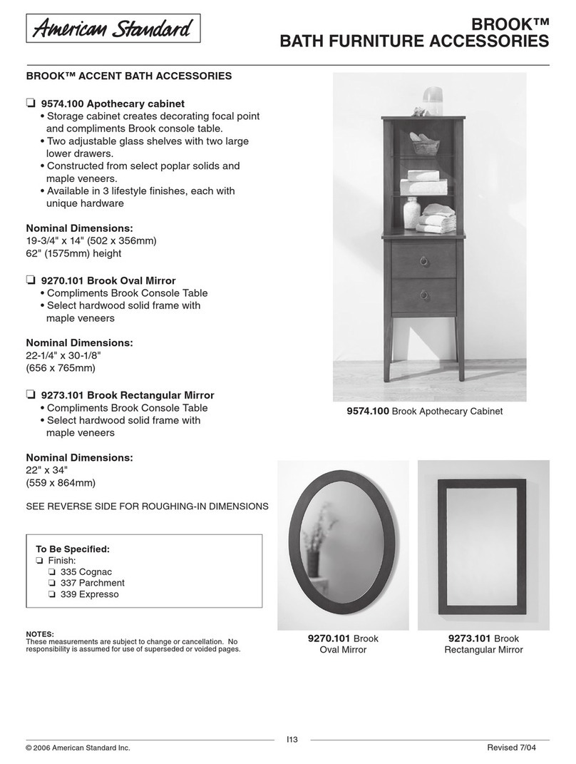 American Standard Brook Bath Furniture 9270.101 Specifications