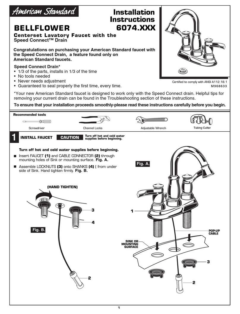 American Standard Bellflower 6074.XXX Series User manual American Standard Bellflower 6074.XXX Series User manual