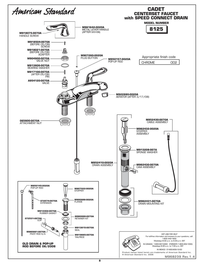 American Standard Cadet 8125 parts list