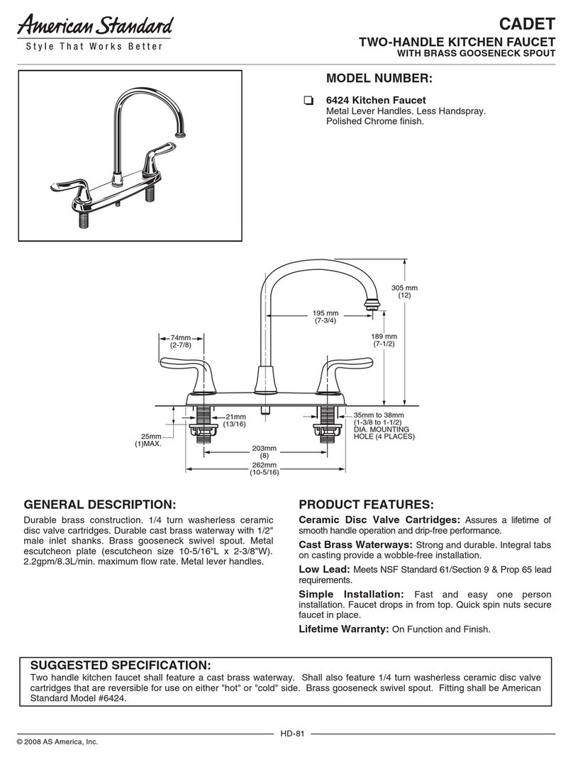 American Standard Cadet 6424 Operating and safety instructions