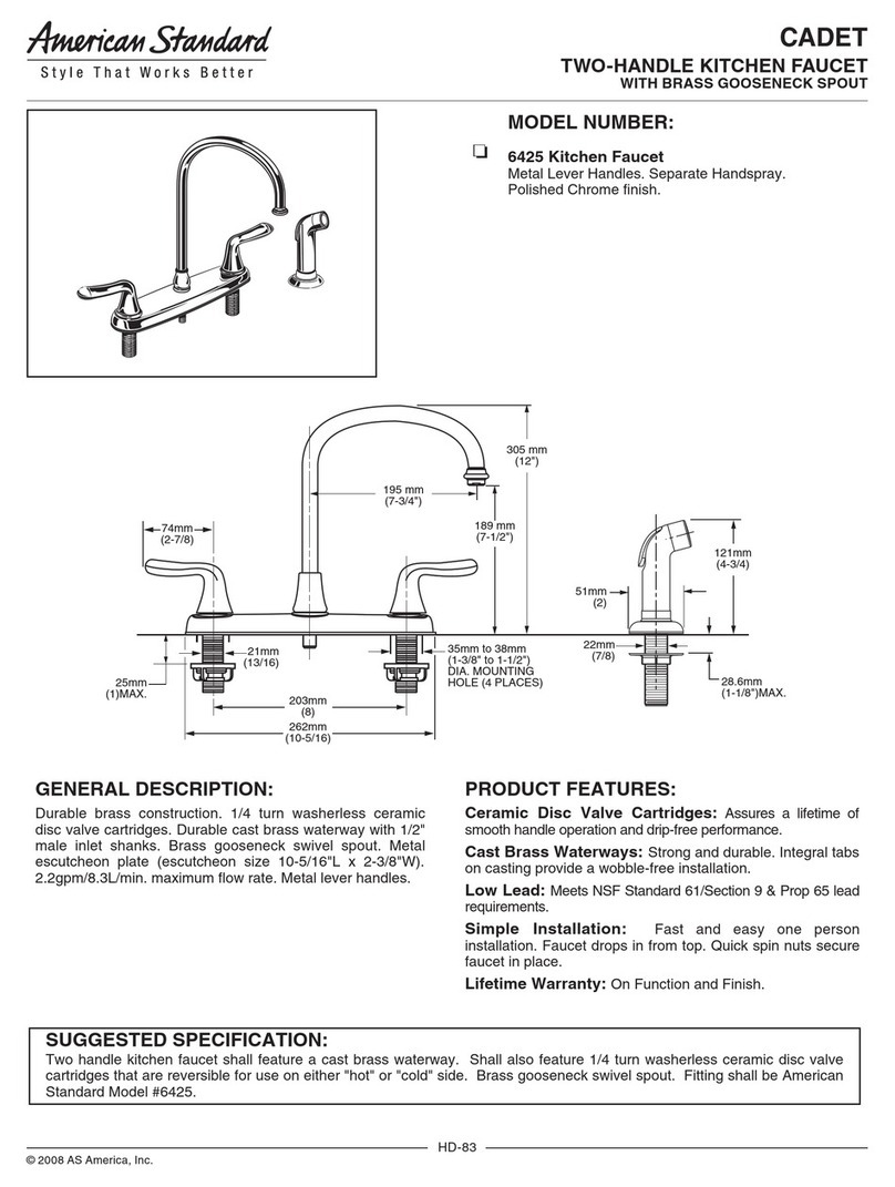 American Standard Cadet 6425 Operating and safety instructions