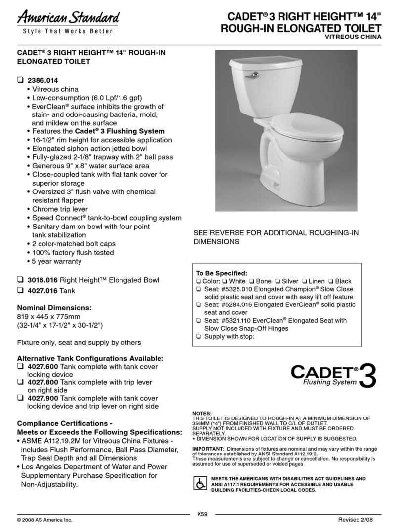 American Standard Cadet 3 Right Height 2386.014 Specifications American Standard Cadet 3 Right Height 2386.014 Specifications