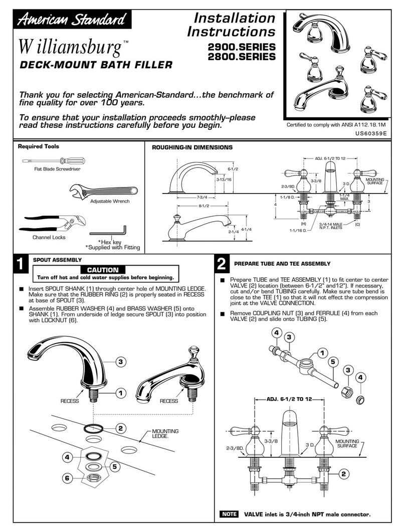 American Standard Deck-Mount Bath Filler 2800.SERIES installation instructions
