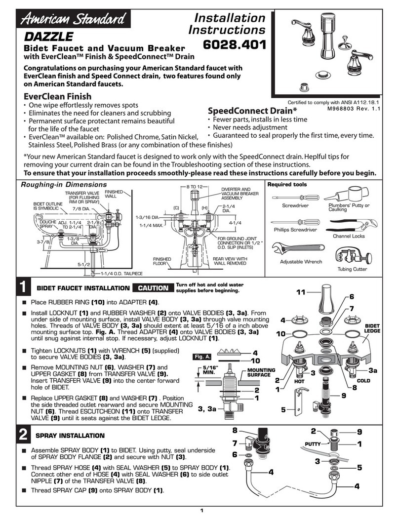 American Standard Dazzle 6028.401 installation instructions