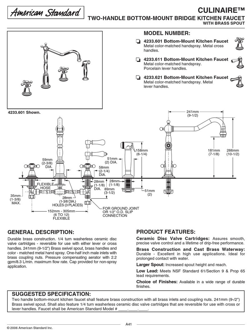 American Standard Culinaire 4233.601 Specification sheet
