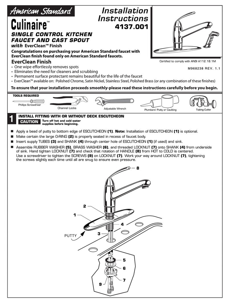 American Standard Culinaire 4137.001 installation instructions