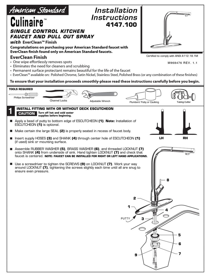 American Standard Culinaire 4147.100 User manual
