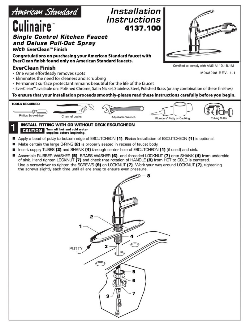 American Standard Culinaire 4137.100 User manual American Standard Culinaire 4137.100 User manual