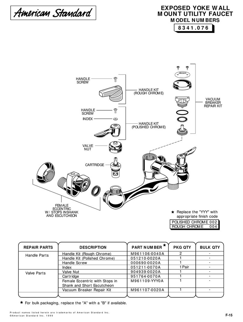 American Standard Exposed Yoke Wall-Mount Utility Faucet... repair parts